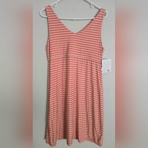 NWT‎ Athleta Dress Women's Large Orange Striped Stretch Sporty Athleisure